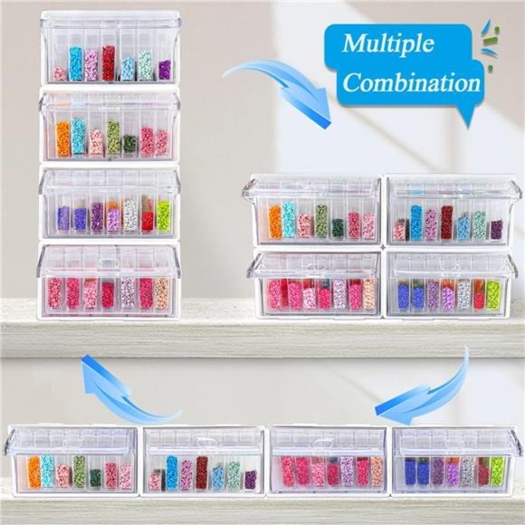 Diamond Painting Storage, 4 Pack Stackable Bead Organizer 140 Slots Containers - Picture 6 of 7